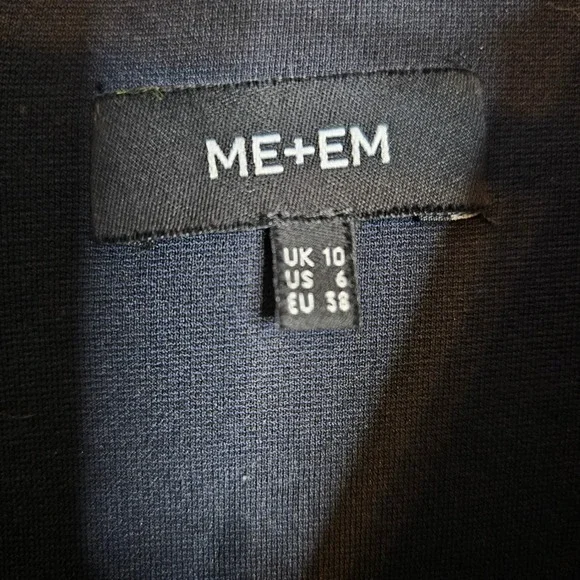ME+EM Tailored Navy Blue V-Neck Sleeveless Shift Dress Pockets Minimalist US 6 - Picture 7 of 12